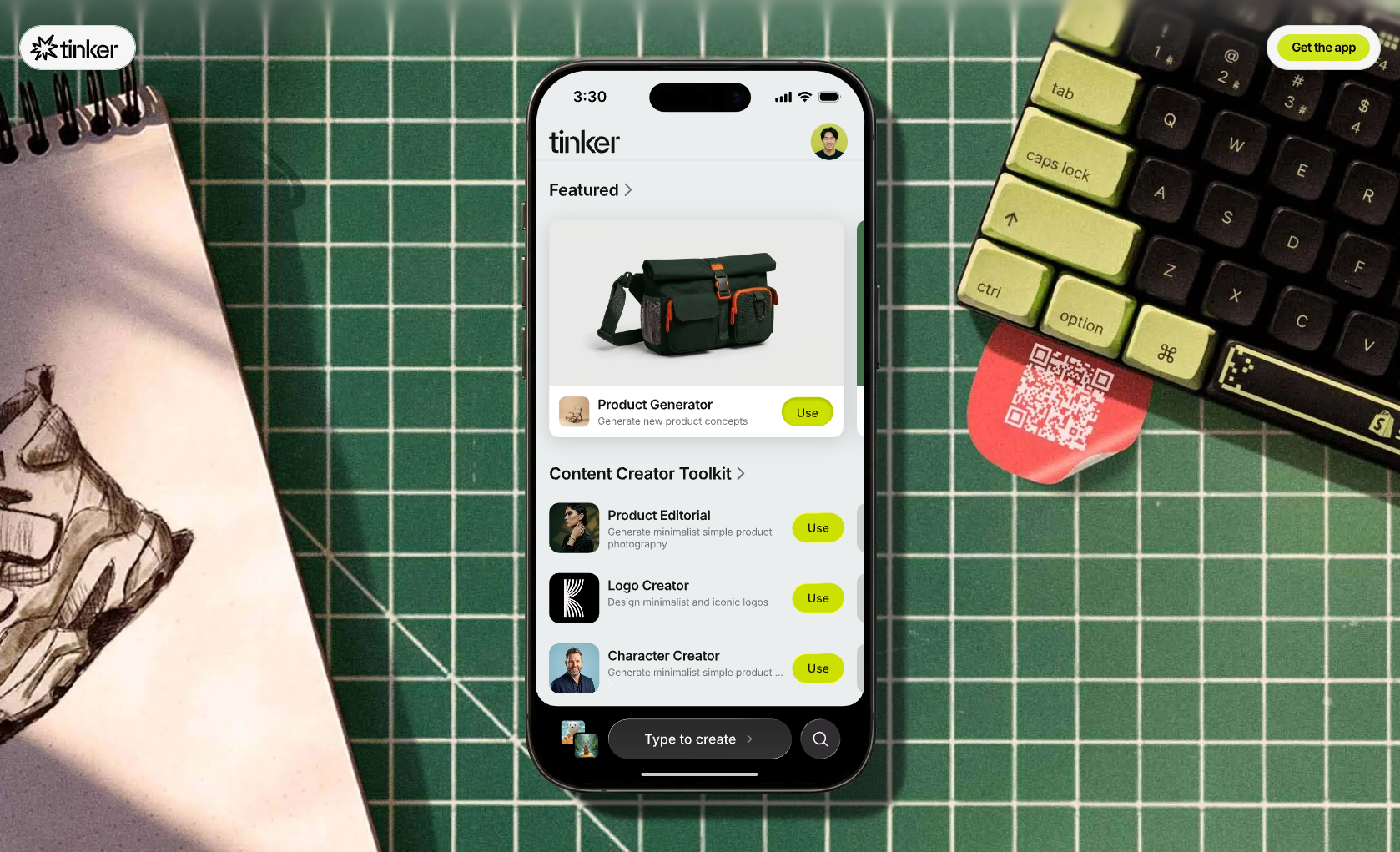 Tinker: um app gratuito da Shopify para produção de conteúdo com IA