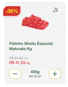 Card demonstrativo de produto no site