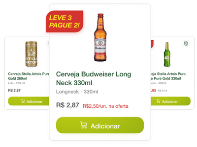 Card demonstrativo de promoção de produto