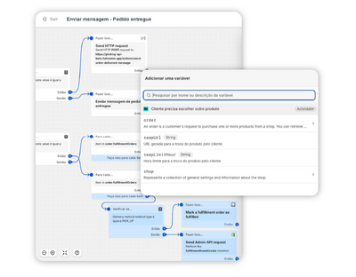 Painel do Shopify Flow